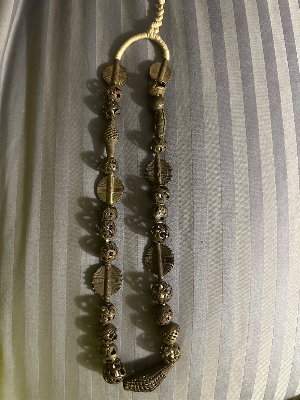 Elegant Gold-Tone Beaded Statement Necklace